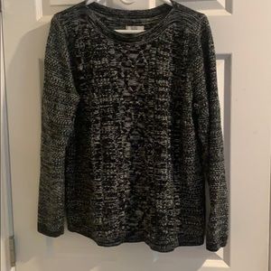 Croft & Barrow black white marl sweater XL
